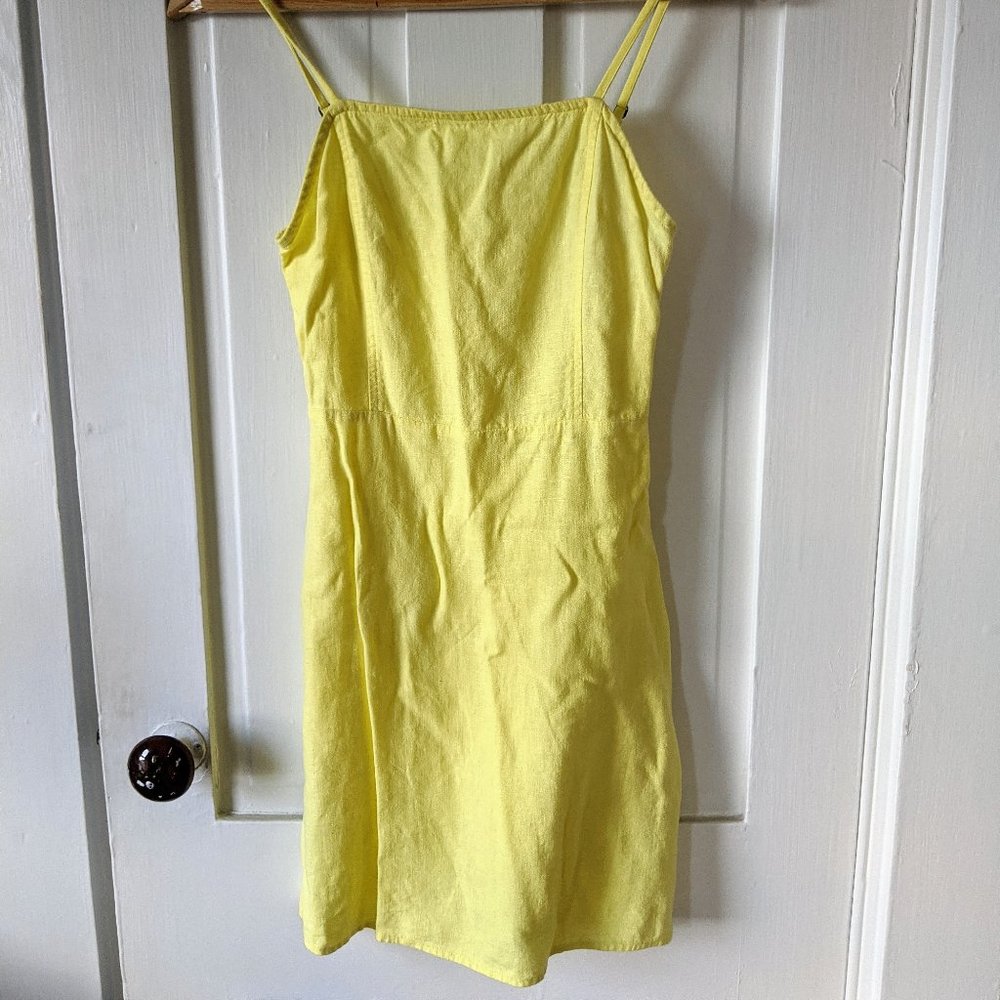 Vintage Linen Yellow Minidress XS
